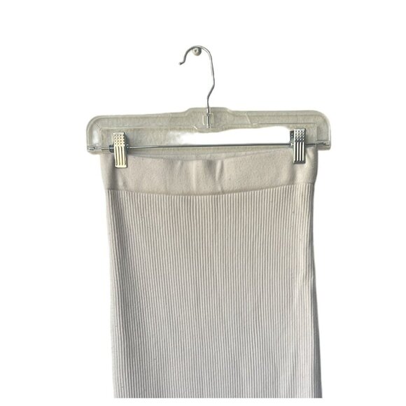 Zara Pencil Midi Skirt Size S  Bodycon Ribbed Knit Cream Off White - Picture 2 of 7